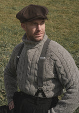 Anderson Cable Knit Super-soft Lambswool Sweater - Flannel Grey