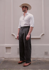 Gene Trouser - Graphite Herringbone