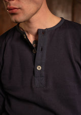 Long Sleeve Henley - Navy
