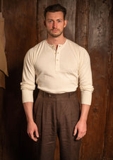 Long Sleeve Henley - Cream