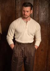 Long Sleeve Henley - Cream