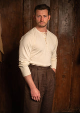 Long Sleeve Henley - Cream