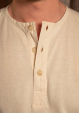 Long Sleeve Henley - Cream