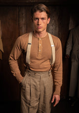 Long Sleeve Henley - Caramel