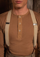 Long Sleeve Henley - Caramel