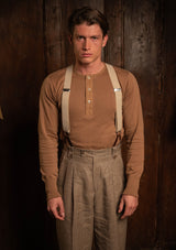 Long Sleeve Henley - Caramel