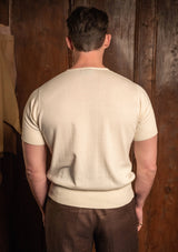 Short Sleeve Henley - Cream