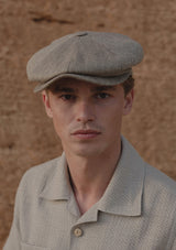 Fulton Baker Boy - (Mid-Width) Sand Herringbone Pure Silk