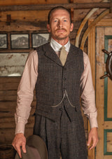 Brockman Harris Tweed Waistcoat - Dark Cedar