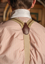 Club Collar Japanese Cotton Shirt - Redwood Stripe