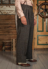 Brockman Harris Tweed Clark Trouser - Dark Cedar