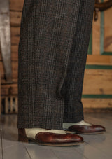 Brockman Harris Tweed Clark Trouser - Dark Cedar
