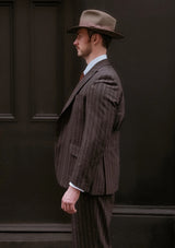 The Munro 3 Piece Suit - Dark Taupe with Vintage Grey Stripe