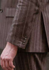 The Munro 3 Piece Suit - Dark Taupe with Vintage Grey Stripe
