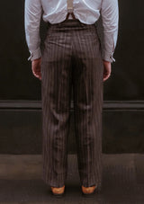 The Munro 3 Piece Suit - Dark Taupe with Vintage Grey Stripe