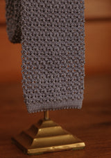 Silk Knitted Tie - Slate Grey