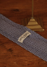 Silk Knitted Tie - Slate Grey