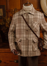 Harriet Ladies Harris Tweed Over Shirt - Cream Tartan