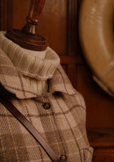 Harriet Ladies Harris Tweed Over Shirt - Cream Tartan