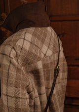 Harriet Ladies Harris Tweed Over Shirt - Cream Tartan