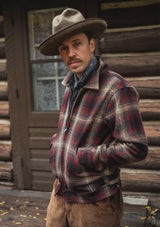 Midtown Pure Wool Cropped w/ 1940s Talon Zipper Jacket - Red & Navy Plaid