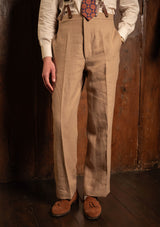 Melbrook Pure Linen Fishtail Trousers - Heritage Sand