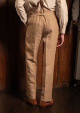 Melbrook Pure Linen Fishtail Trousers - Heritage Sand