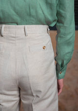 Clark Pure Linen Trousers - Oatmeal