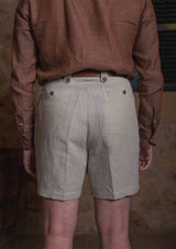 Gene Pure Linen Shorts - Stone