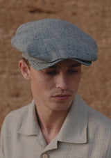 Regency 50 Pence Flat Cap - Navy & White Basket Weave