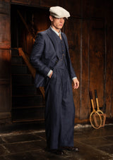 Brockman Clark Trouser - Navy Herringbone