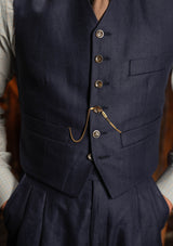 The Brockman Suit - Navy Herringbone