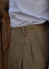 Grandad Collar Cotton Shirt - Light Blue