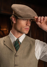 Coleman Waistcoat - Sage Herringbone