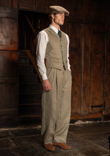 Coleman Waistcoat - Sage Herringbone