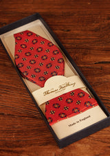 Red Geometric Floral (Self-Tie) Bow Tie
