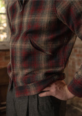 Midtown Pure Wool Cropped w/ 1940s Talon Zipper Jacket - Red & Navy Plaid