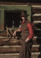 Early Western Shirt - Rust Red Lightweight Linen