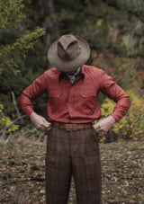 Early Western Shirt - Rust Red Lightweight Linen