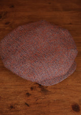Regency 50 Pence Flat Cap - Red & Blue Barleycorn Tweed