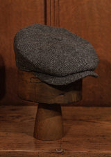 Ridgmount Baker Boy (Narrow Width) Grey Herringbone Donegal Tweed