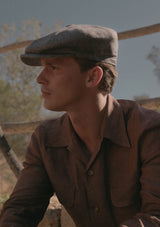 Fulton Baker Boy - (Mid-Width) High Contrast Grey Herringbone Pure Silk