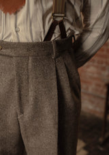 Rivera Clark Trouser - Oatstone Herringbone