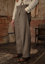 Rivera Clark Trouser - Oatstone Herringbone