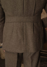 Rivera Pleated Pocket Jacket - Oatstone Herringbone