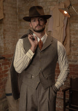 Rivera Waistcoat - Oatstone Herringbone