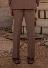 Bailey Tapered Trouser - Kasbah Brown Herringbone