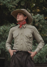 Brushed Cotton Shirt - Sage Green