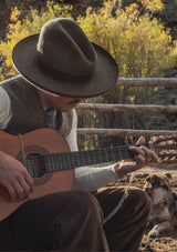 Lawson Open Crown Fedora - Sepia & Dark Brown