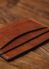 Saddle Leather Card Holder Wallet - Tan
